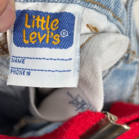 Vintage 80s Little Levis Suspender Jeans 5 Orange Tab Light Wash Retro Wedding - Picture 9 of 12
